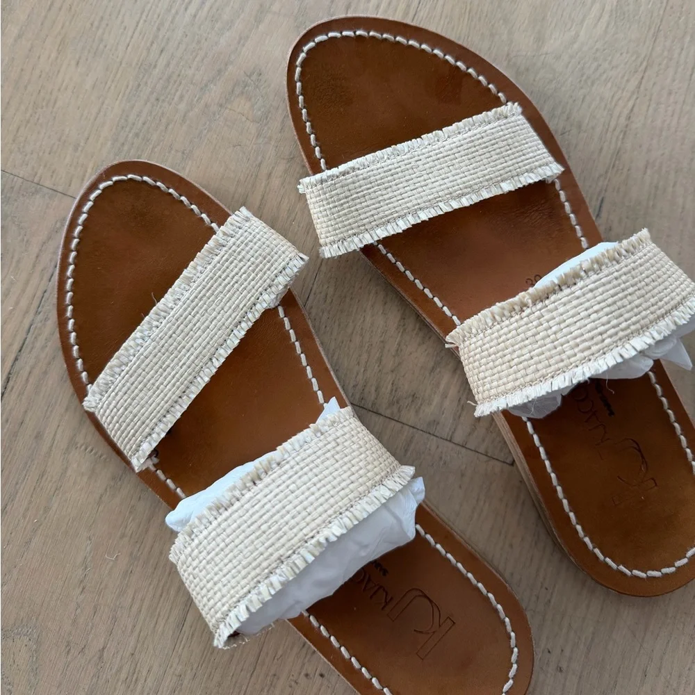 K Jacques St Tropez raffia sandals 39